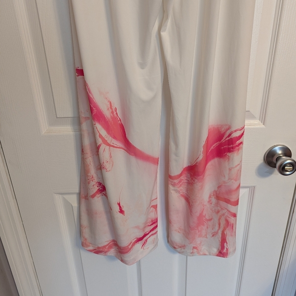 Cloth & Portrait Wide Leg Flowy Pants Galaxy White Pink Medium - Picture 7 of 8